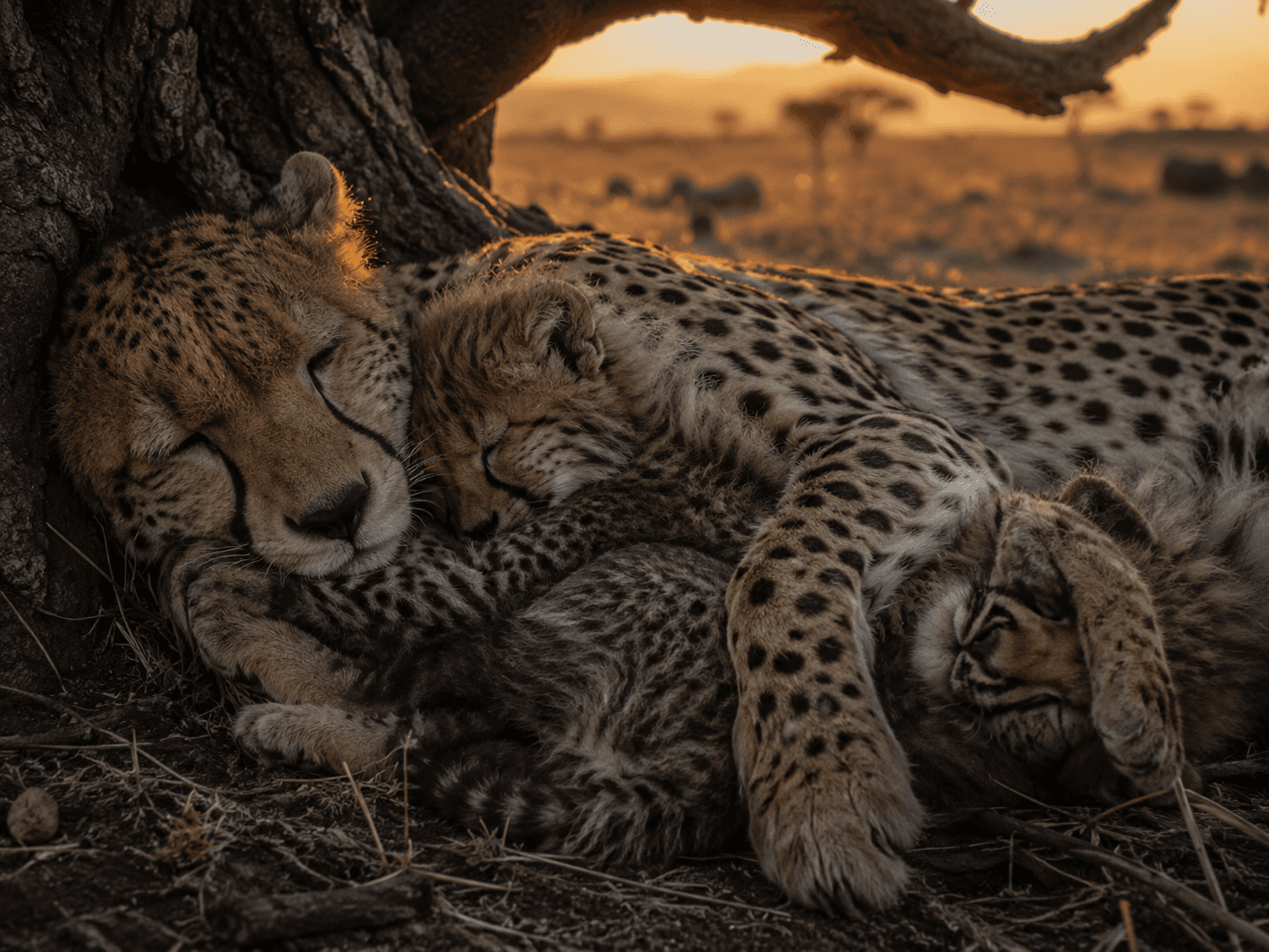 panel 3 — sleeping cheetah